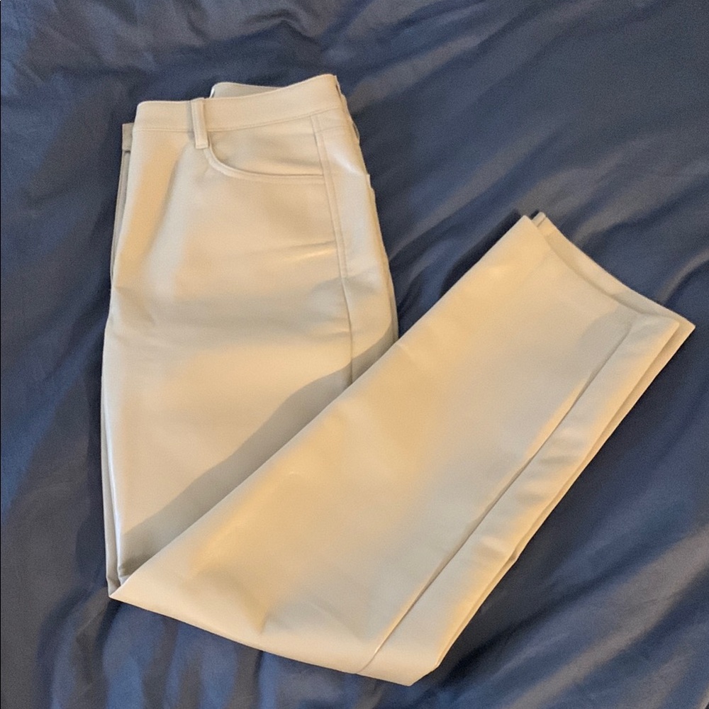 Wilfred Aritzia Melina Tan Faux Leather Pants
